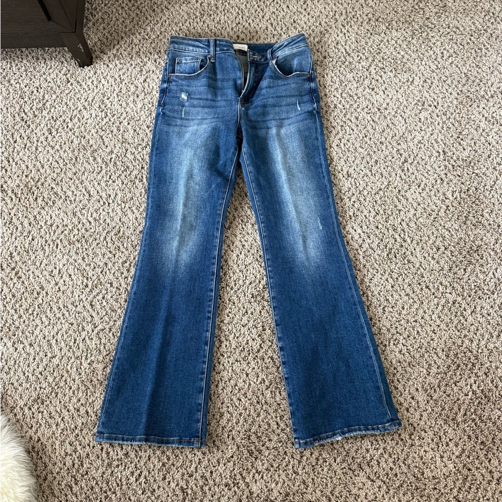 Risen Blue Flare Jeans - Wide Leg Denim